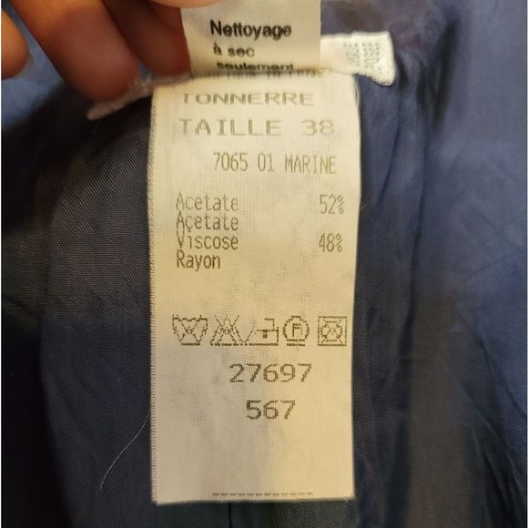 Celine Vintage Button-Up Dress โ Dark Blue, Classic Midi, Size 38 (US 6/8) - Picture 13 of 16